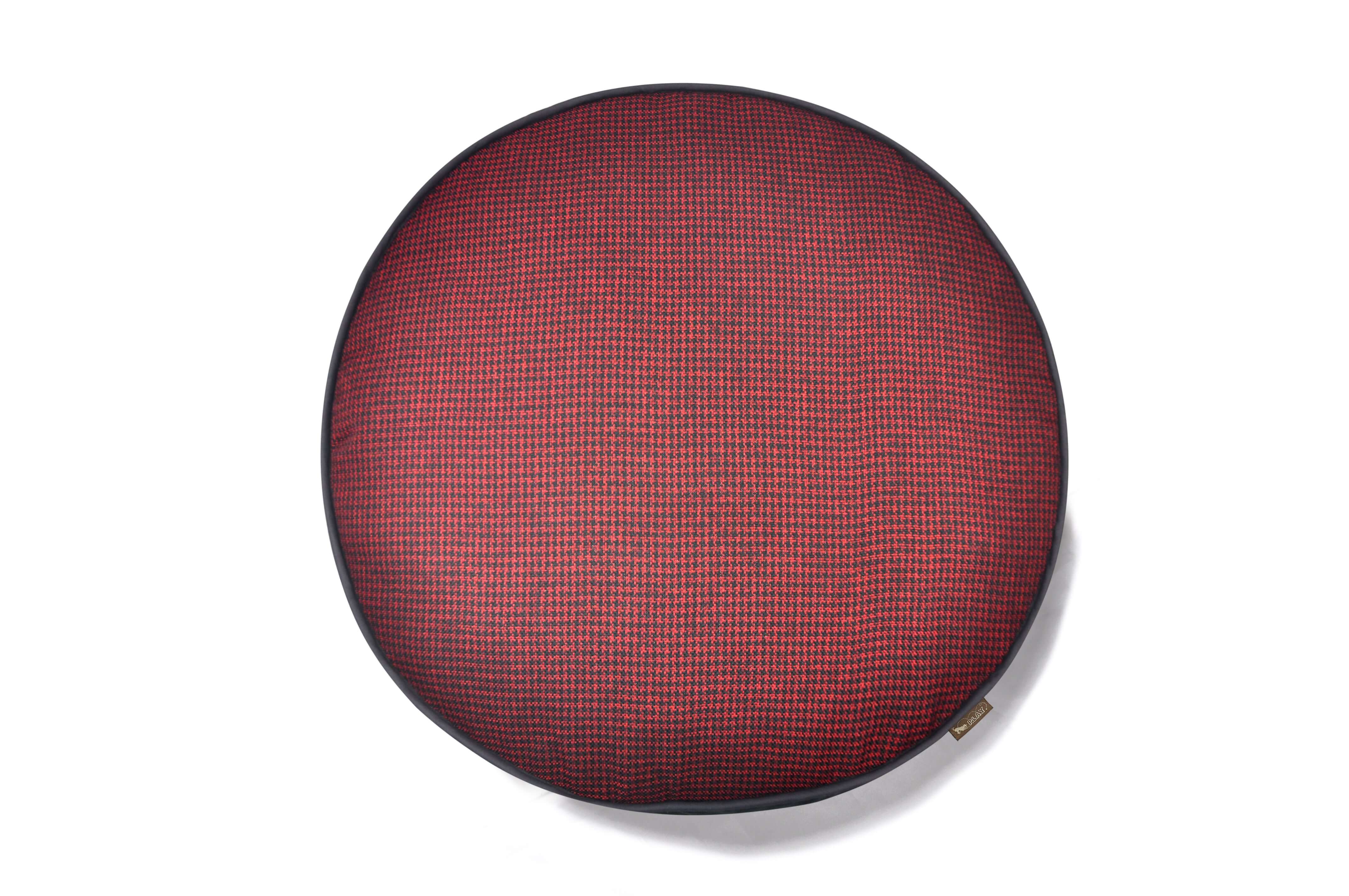 P.L.A.Y. Houndstooth Round Bed Red - Classic and sophisticated dog bed in a timeless houndstooth design, perfect for stylish and comfortable naps.