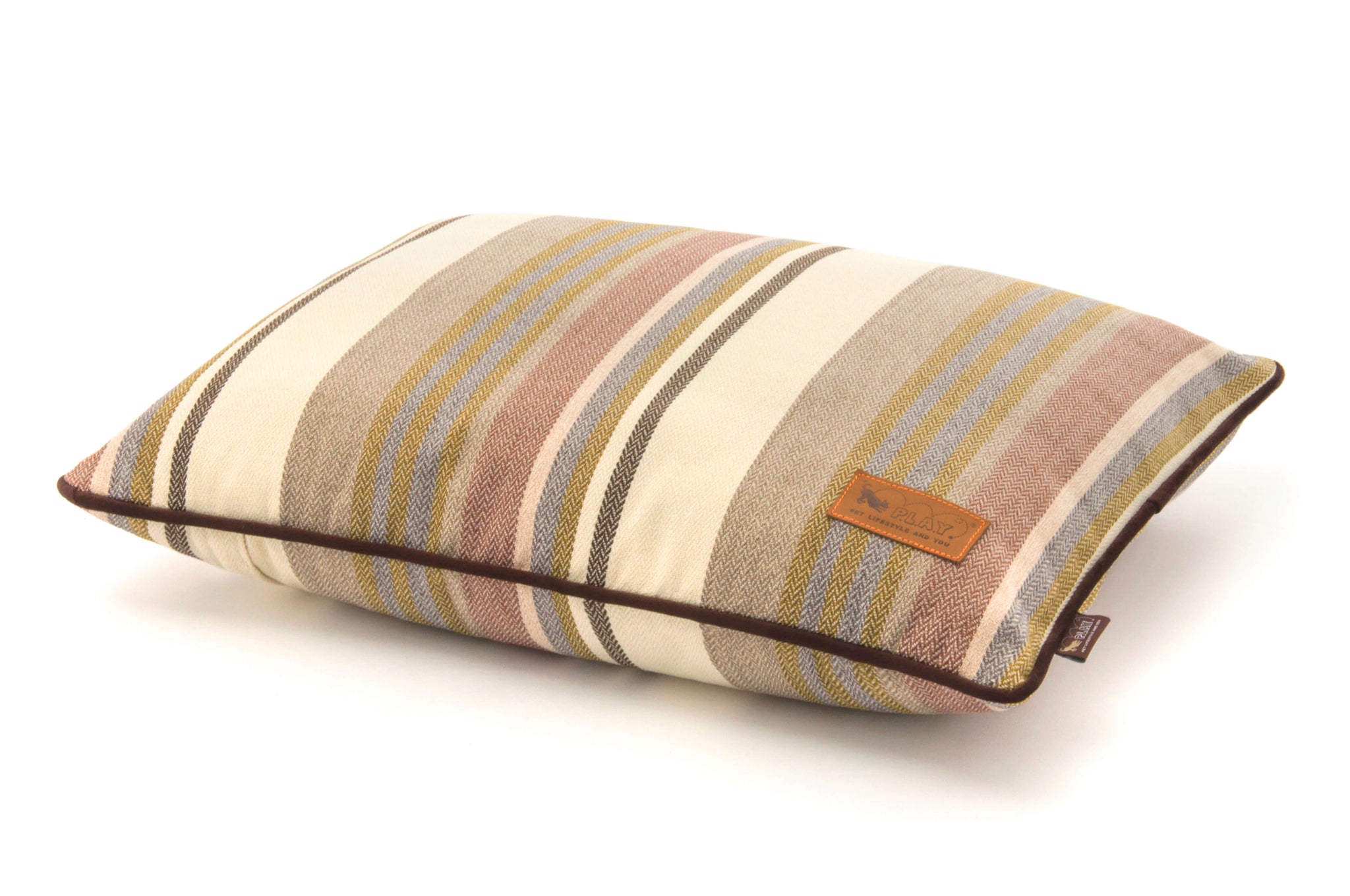 P.L.A.Y. Horizon Pillow Bed with durable woven fabric and earthy hues inspired by nature for a cozy cabin or beachside retreat.