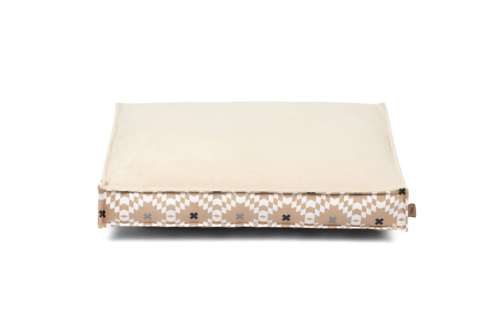 Contemporary rectangle dog bed featuring a reversible cover with a stylish striped design available in 3 sizes for ultimate comfort.