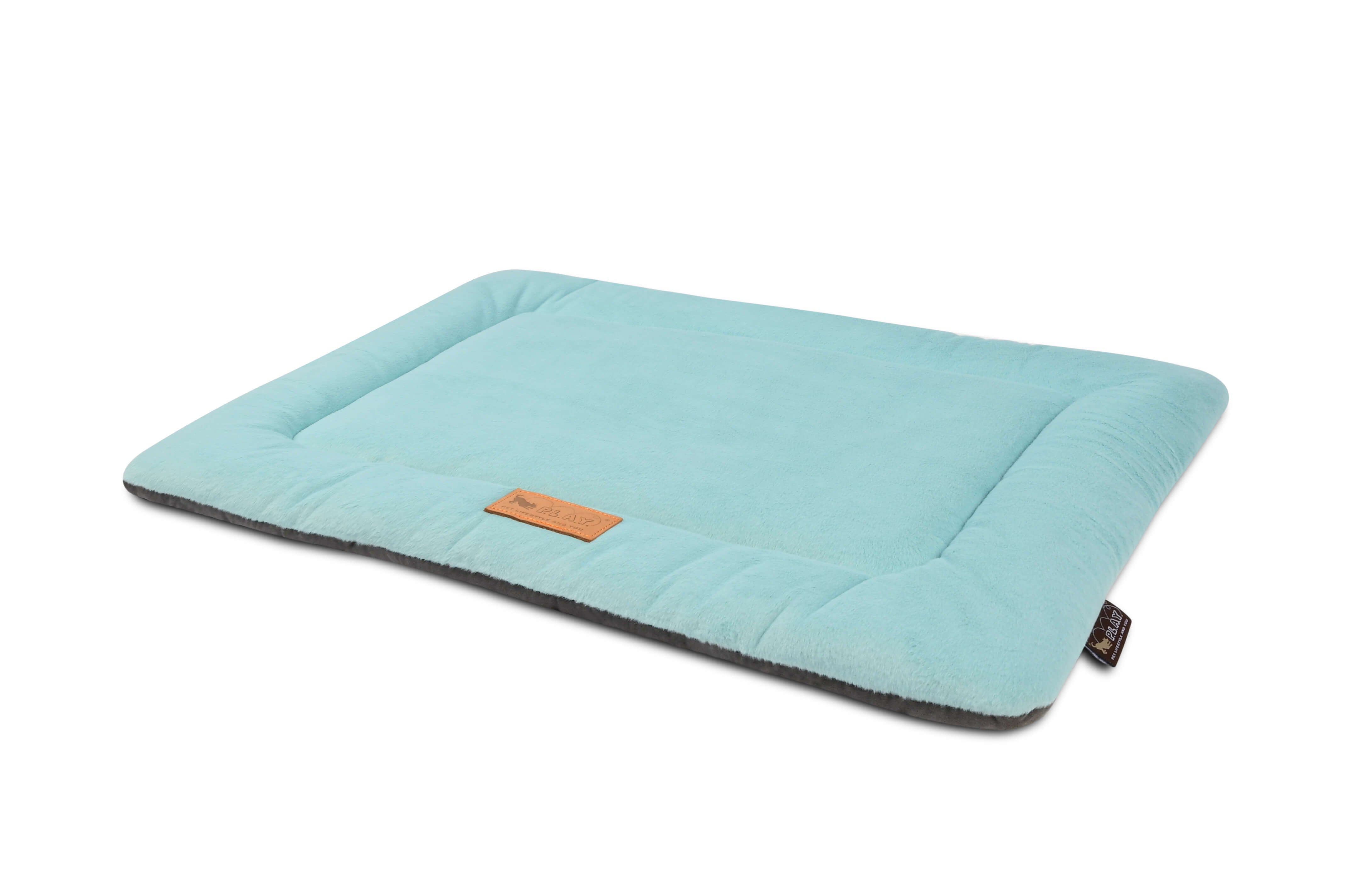 P.L.A.Y. Coastal Series Chill Pad in teal – ultra-soft yet durable pet bed for home, office, fireplace, or car.