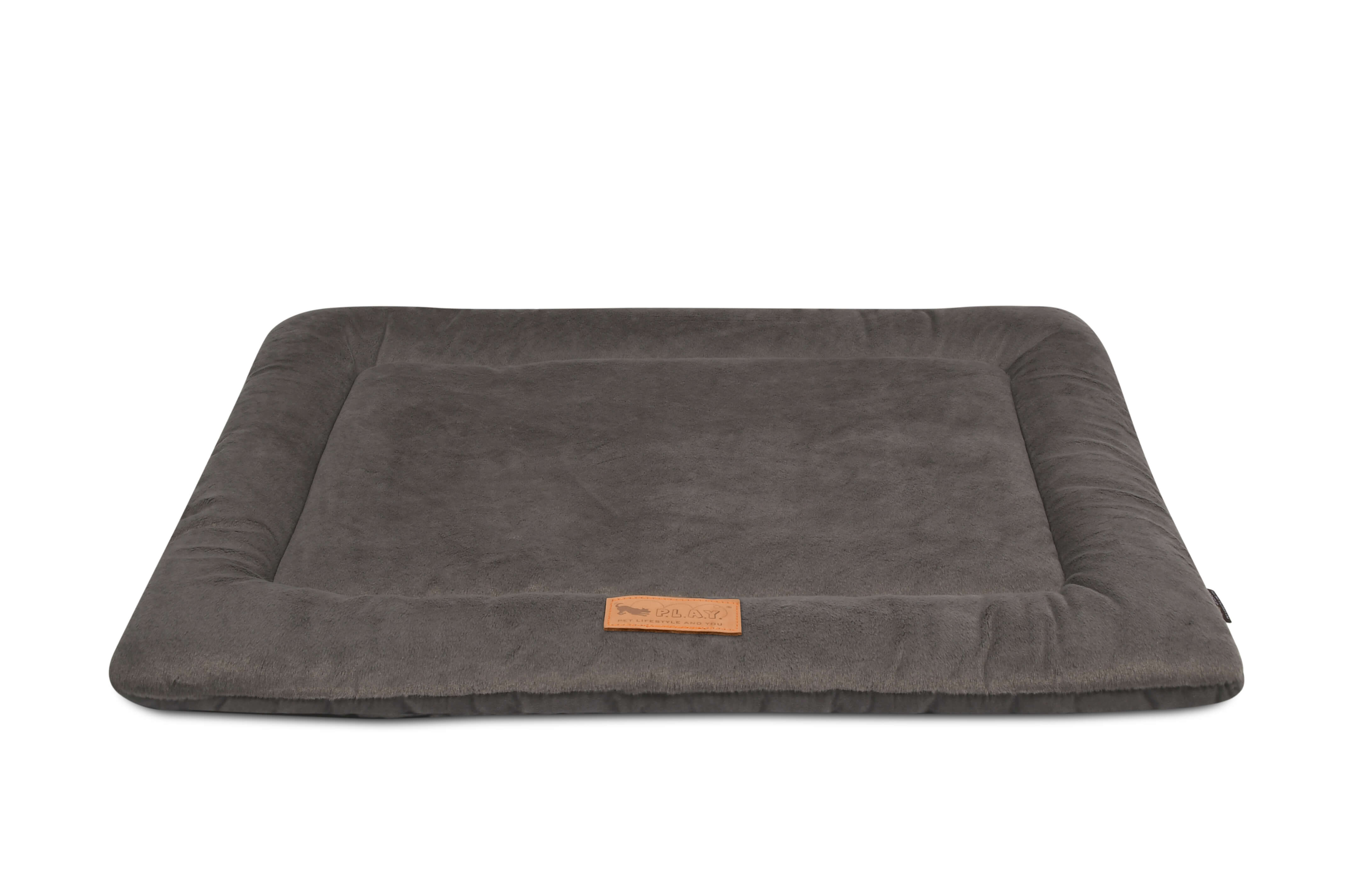 P.L.A.Y. Coastal Series Chill Pad in dark grey for pets, providing ultra-soft and tough comfort for any space in your home or car