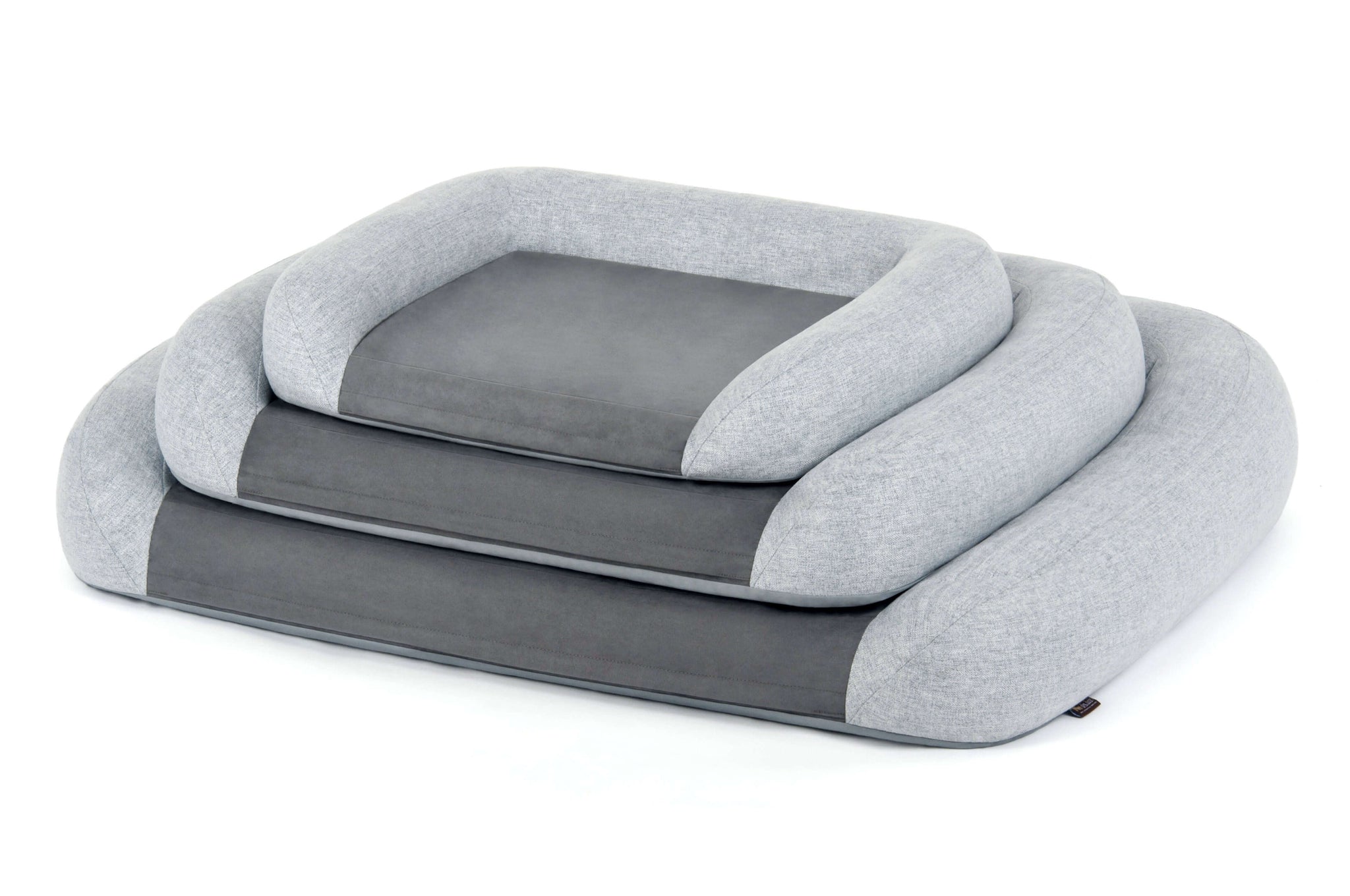 Gray P.L.A.Y. California Dreaming Memory Foam Lounger Bed for large and older dogs providing joint support and comfort.