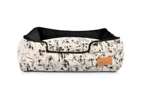 P.L.A.Y. Celestial Lounge Bed in Night Sky Black with elevated sides for pet comfort