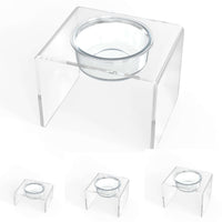 Modern Acrylic Glass Bowl Feeders, Standard Style, Single Bowl - (Unused Return)
