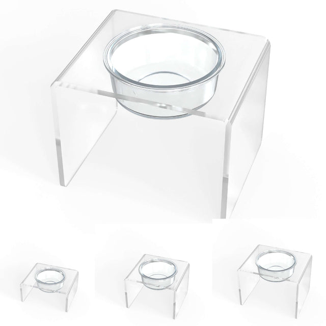 Modern Acrylic Glass Bowl Feeders, Standard Style, Single Bowl - (Unused Return)