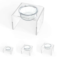 Modern Acrylic Glass Bowl Feeders, Standard Style, Single Bowl, MEDIUM - (Unused Return)