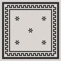 Rome Style Vinyl Mat featuring a modern hexagon tile design in black and white for stylish pet enclosures.