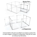 Lucidium Pen 36" Tall 2 ft. Add-On Kit, GUNMETAL - (Unused Return)