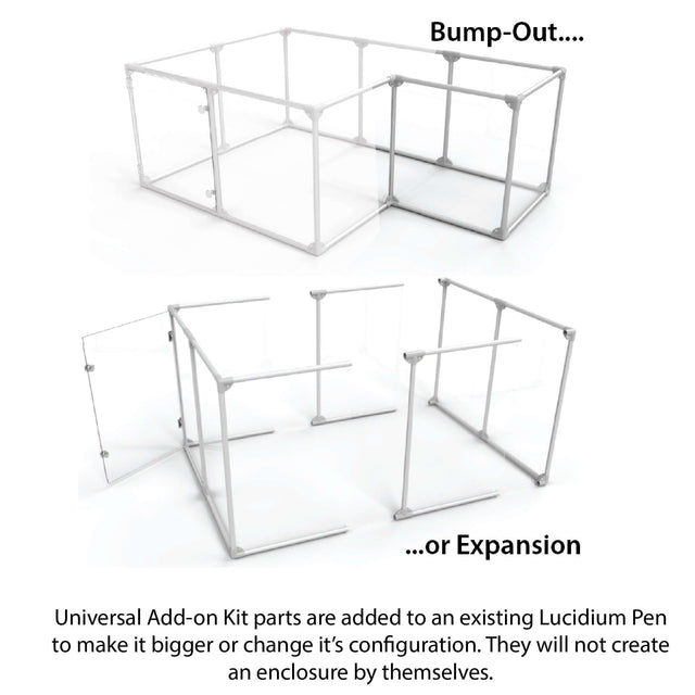 Lucidium Pen 27" Tall 2 ft. Add-On Kit, GUNMETAL - (Unused Return)