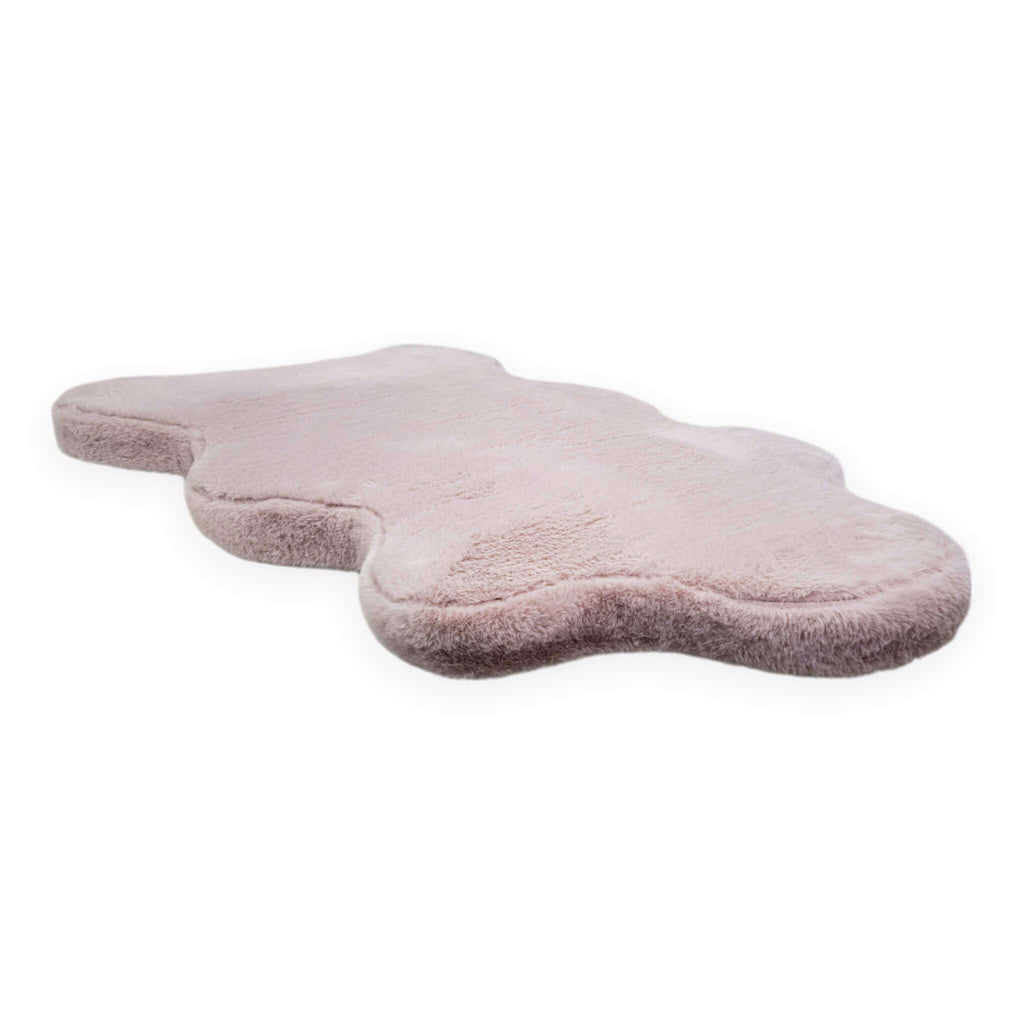 Blush Hide shaped pet bed - side view