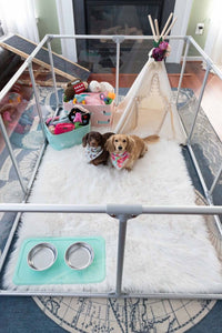 27" Tall Large Lucidium Pet Pen, SILVER (Unused Return)
