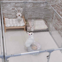 White rabbit inside medium silver Lucidium pen