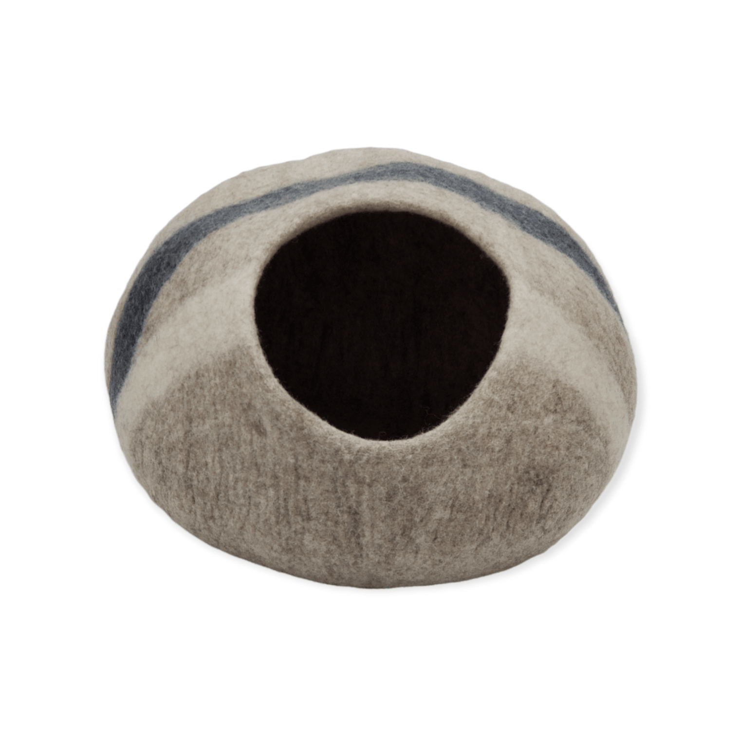  Felt Cat Cave, Light Grey Striped