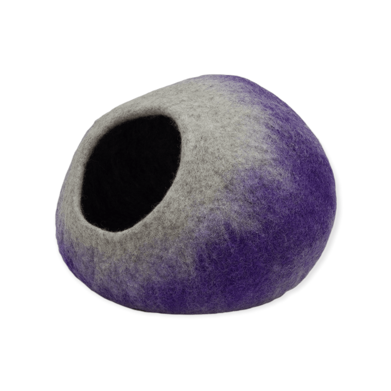  Felt Cat Cave, Gray, Dark Purple, Light Purple