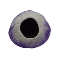  Felt Cat Cave, Gray, Dark Purple, Light Purple