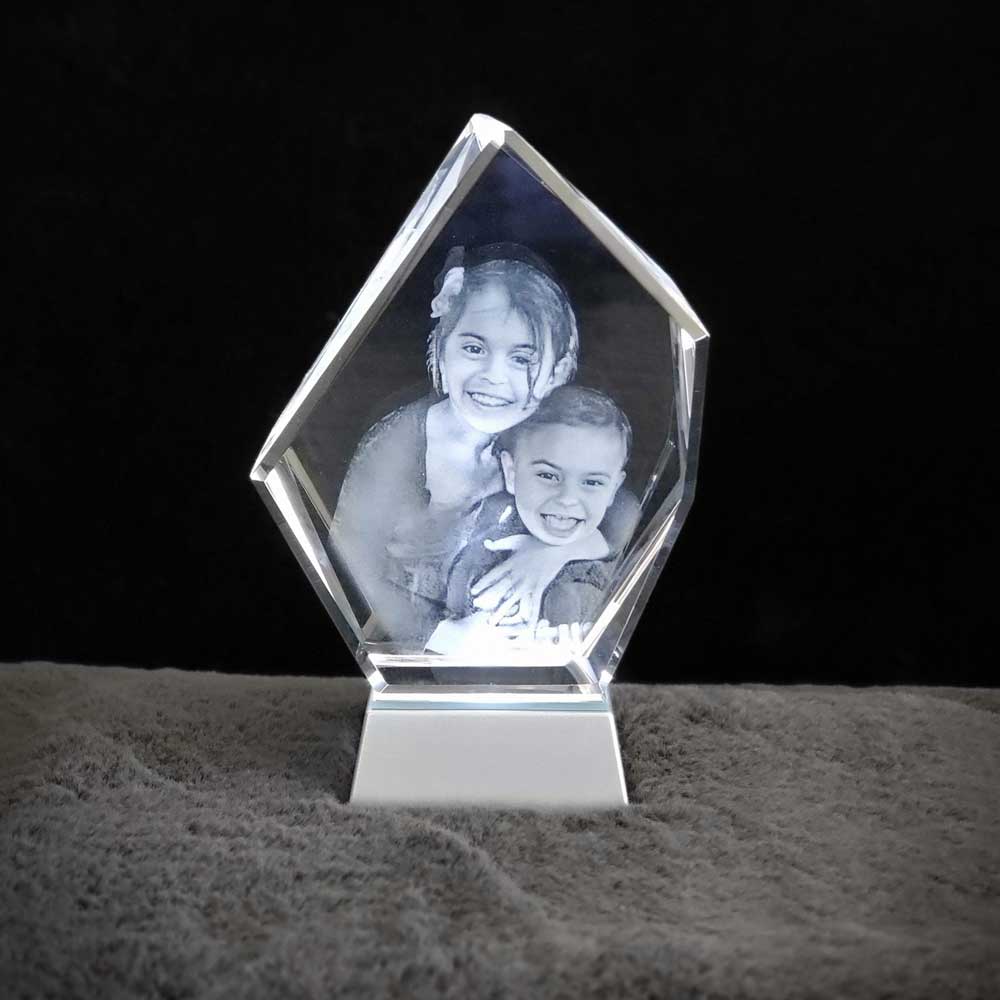3D Photo Crystal Rectangle For Him, Laser Engraved Glass Block - 3D Laser  Gifts